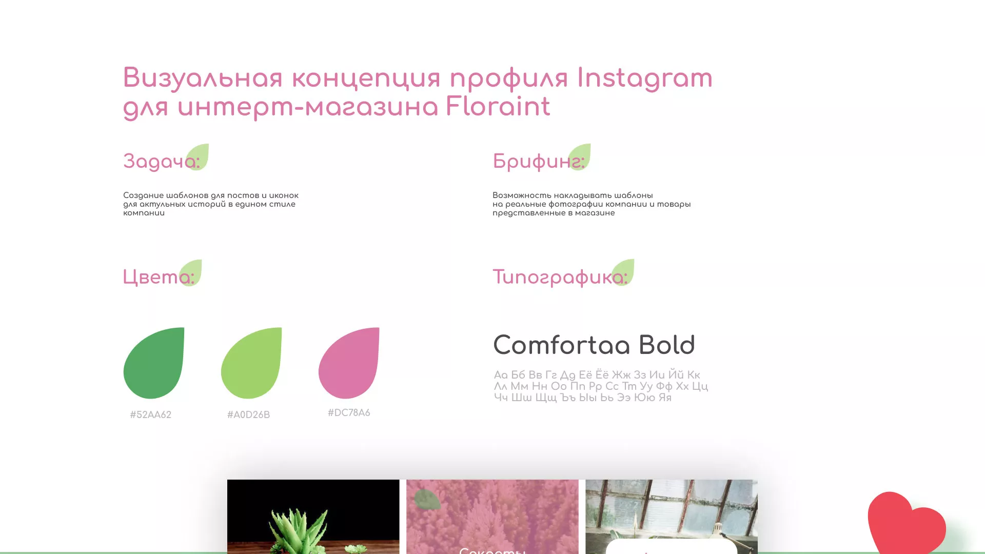 Разработка оформления профиля Instagram для магазина «Floraint» в Камешково