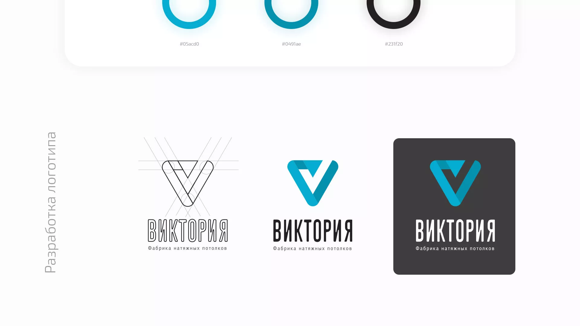 Разработка фирменного стиля компании по продаже и установке натяжных потолков в Камешково