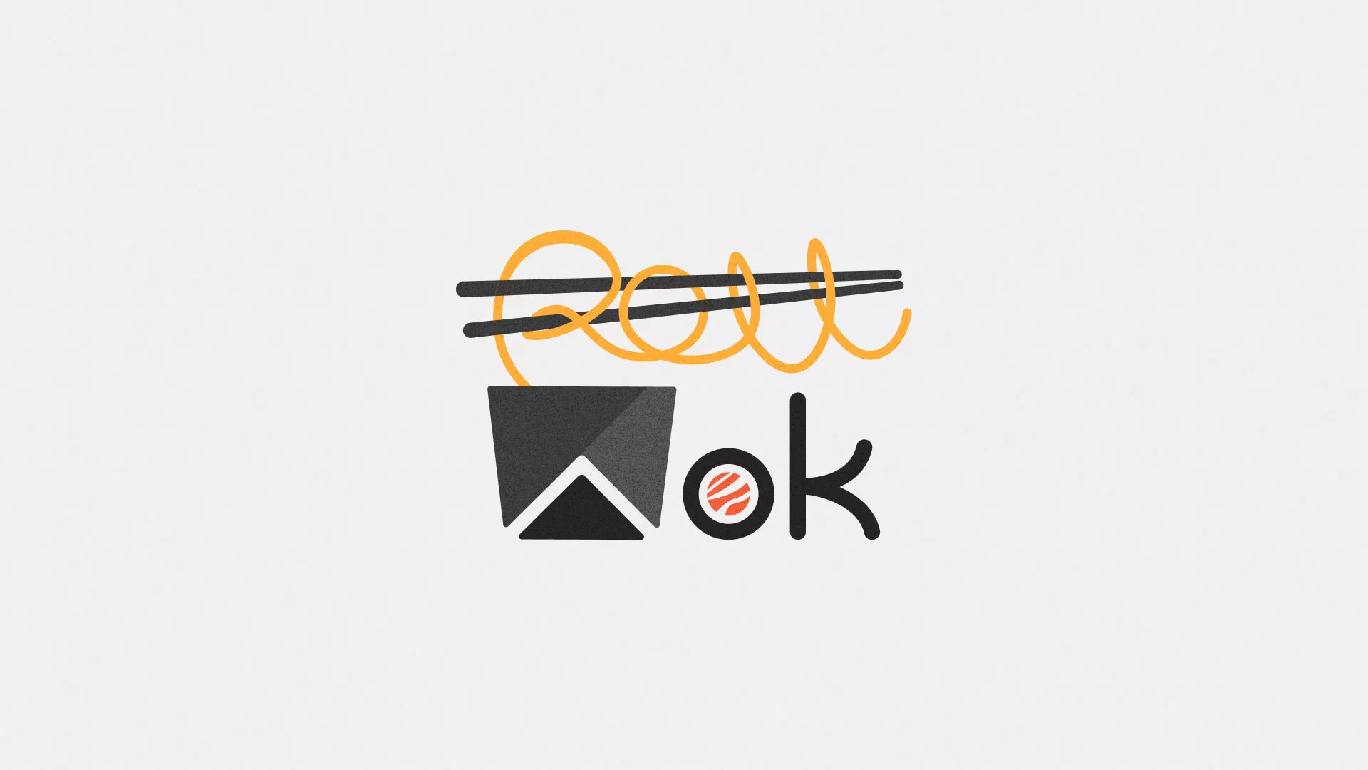 Разработка логотипа суши-бара «Roll Wok Club» в Камешково